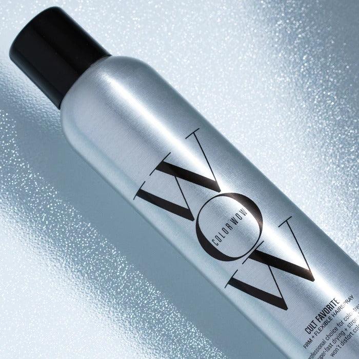 color wow hair spray picture in a silver bottle